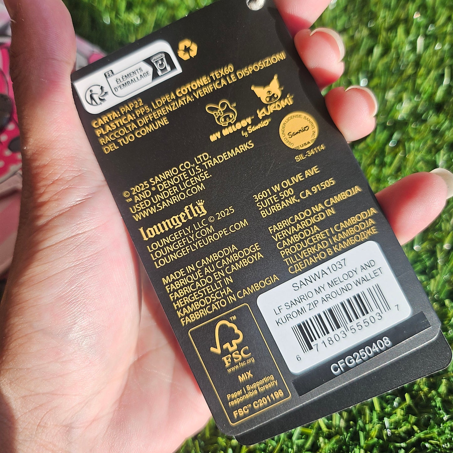 cheeky + pink bunny wallet