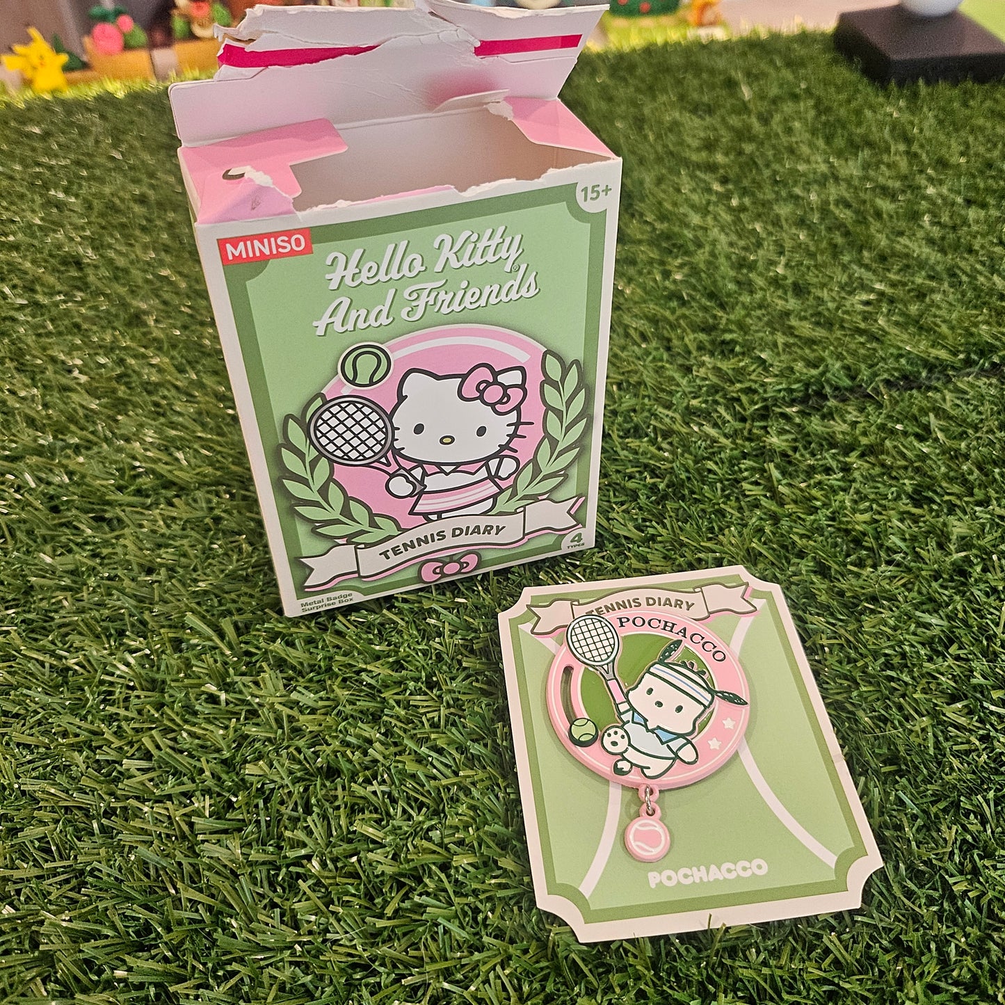 sporty dog tennis pin