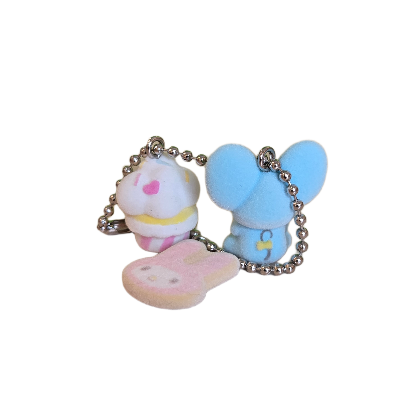 flat and sweets flocked keychain