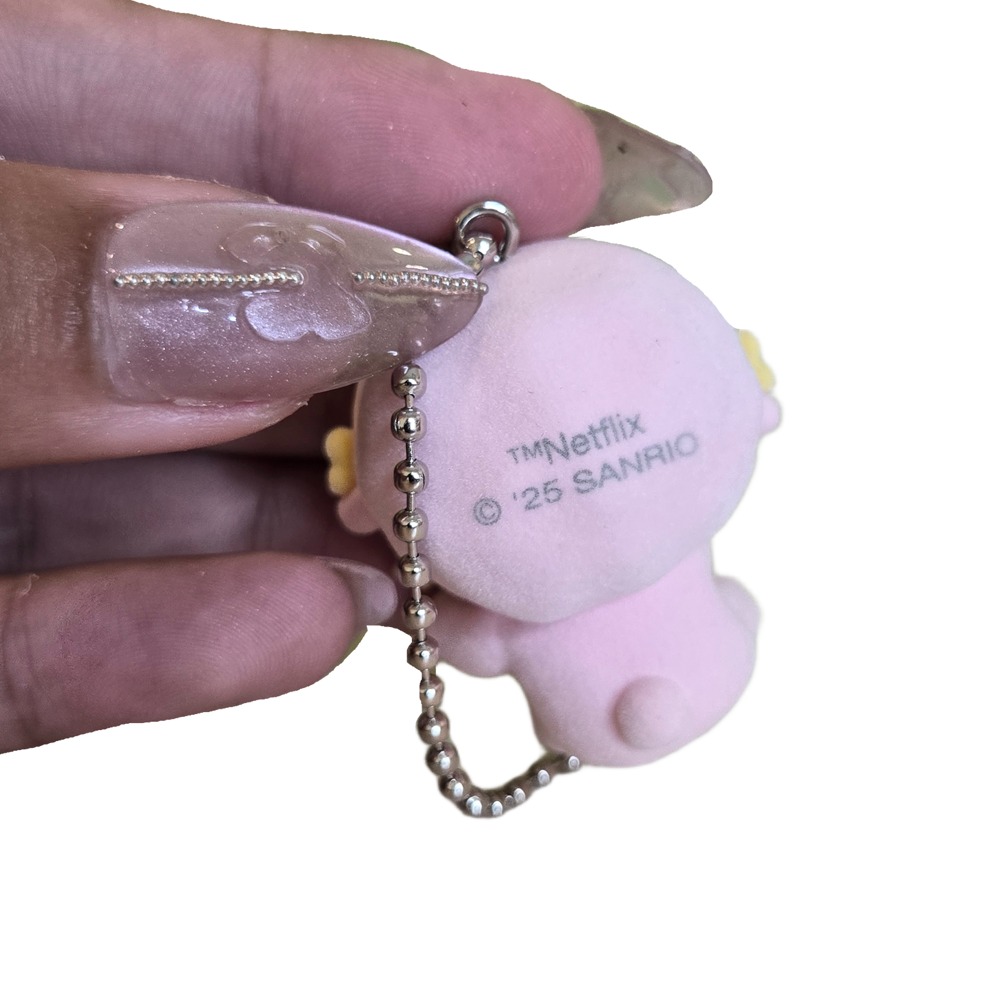 piano with ukulele flocked keychain