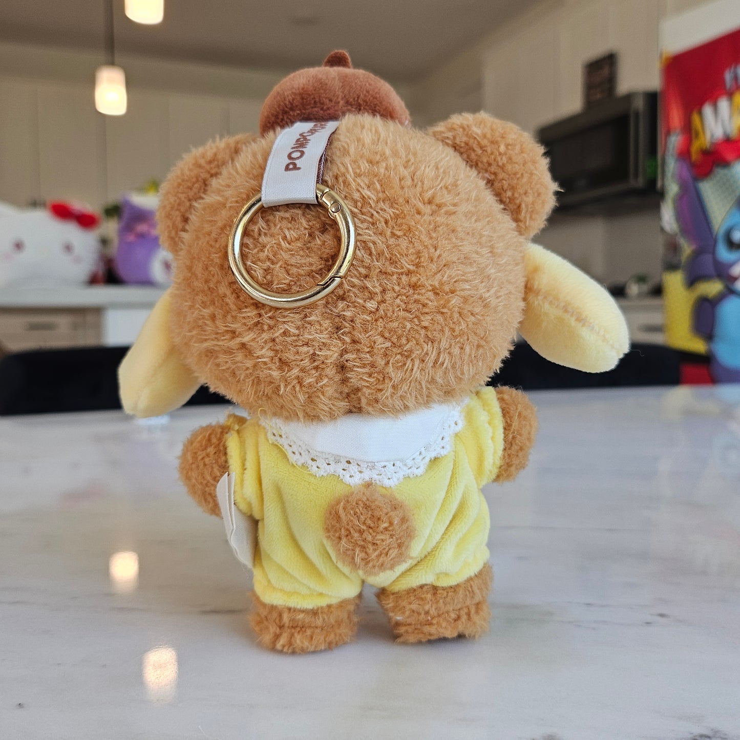 yellow dog as a bear keychain