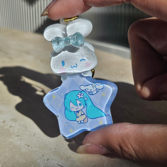 miku flying puppy keychain
