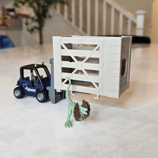 mini dilophosaurus + truck