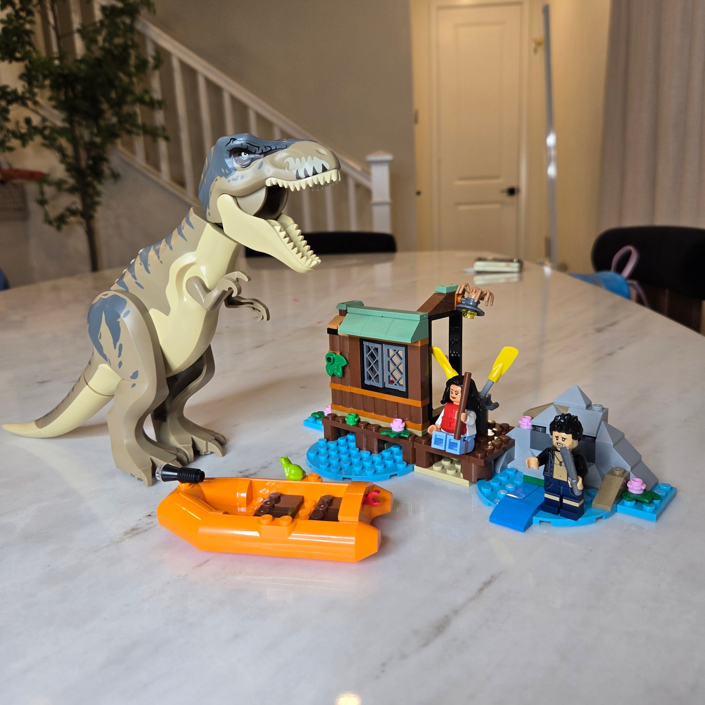 PREBUILT dino river raft lego set
