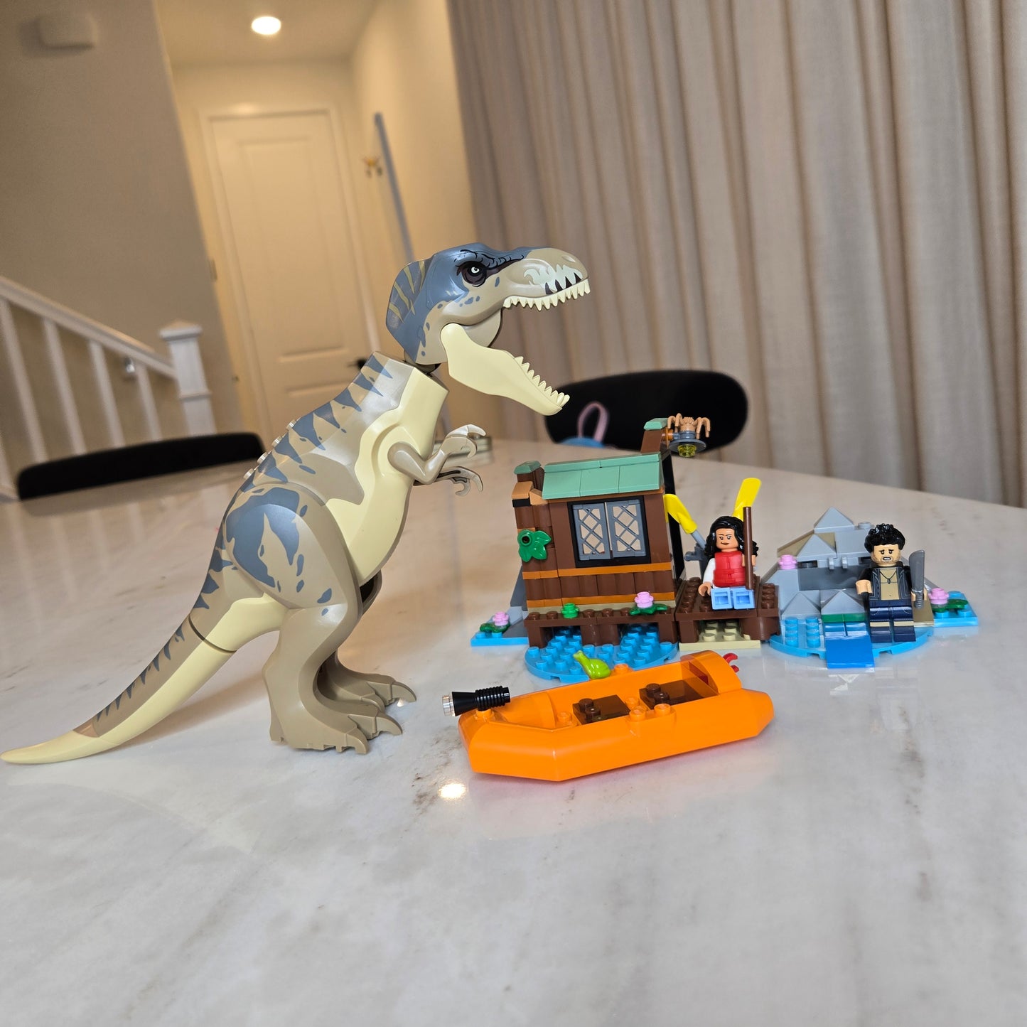 PREBUILT dino river raft lego set