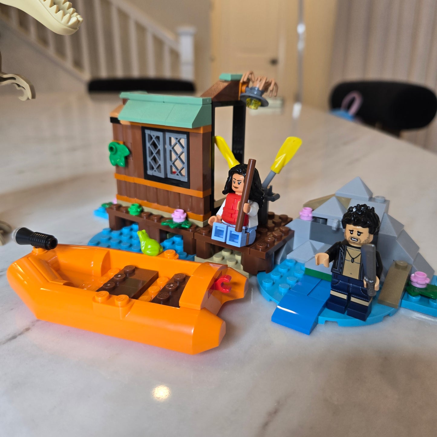 PREBUILT dino river raft lego set