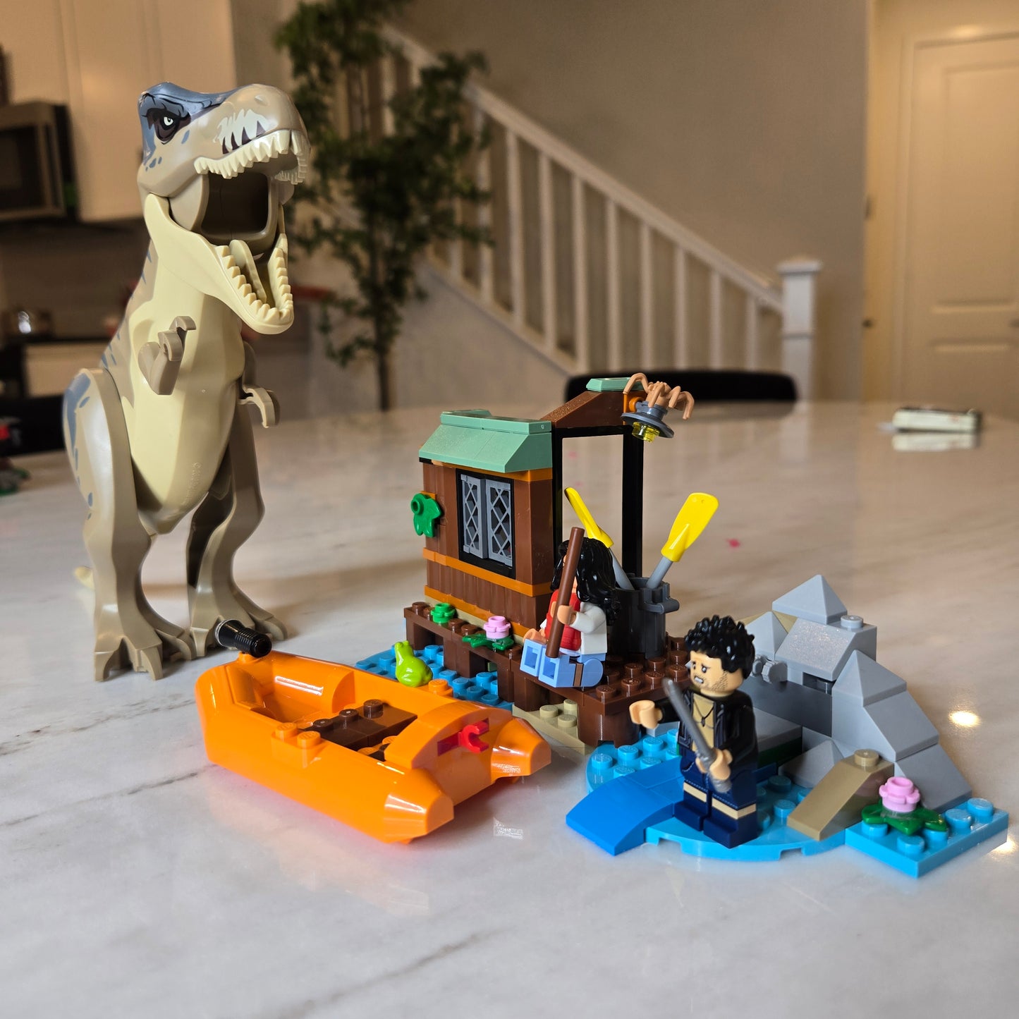 PREBUILT dino river raft lego set