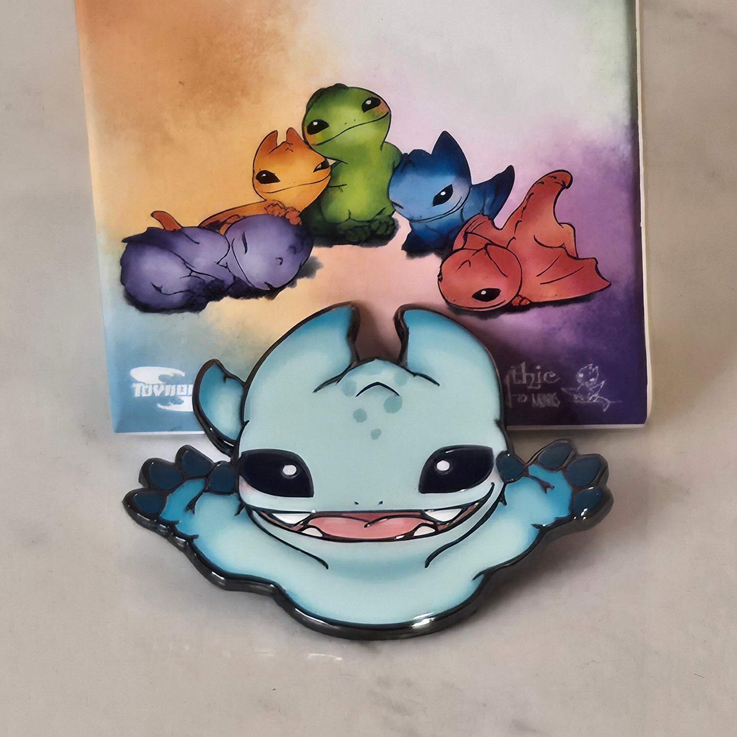 light blue dragon pin