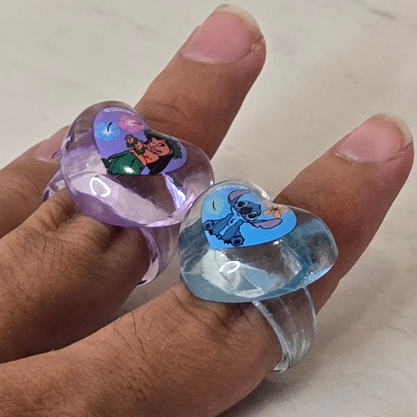 blue and pink dog rings