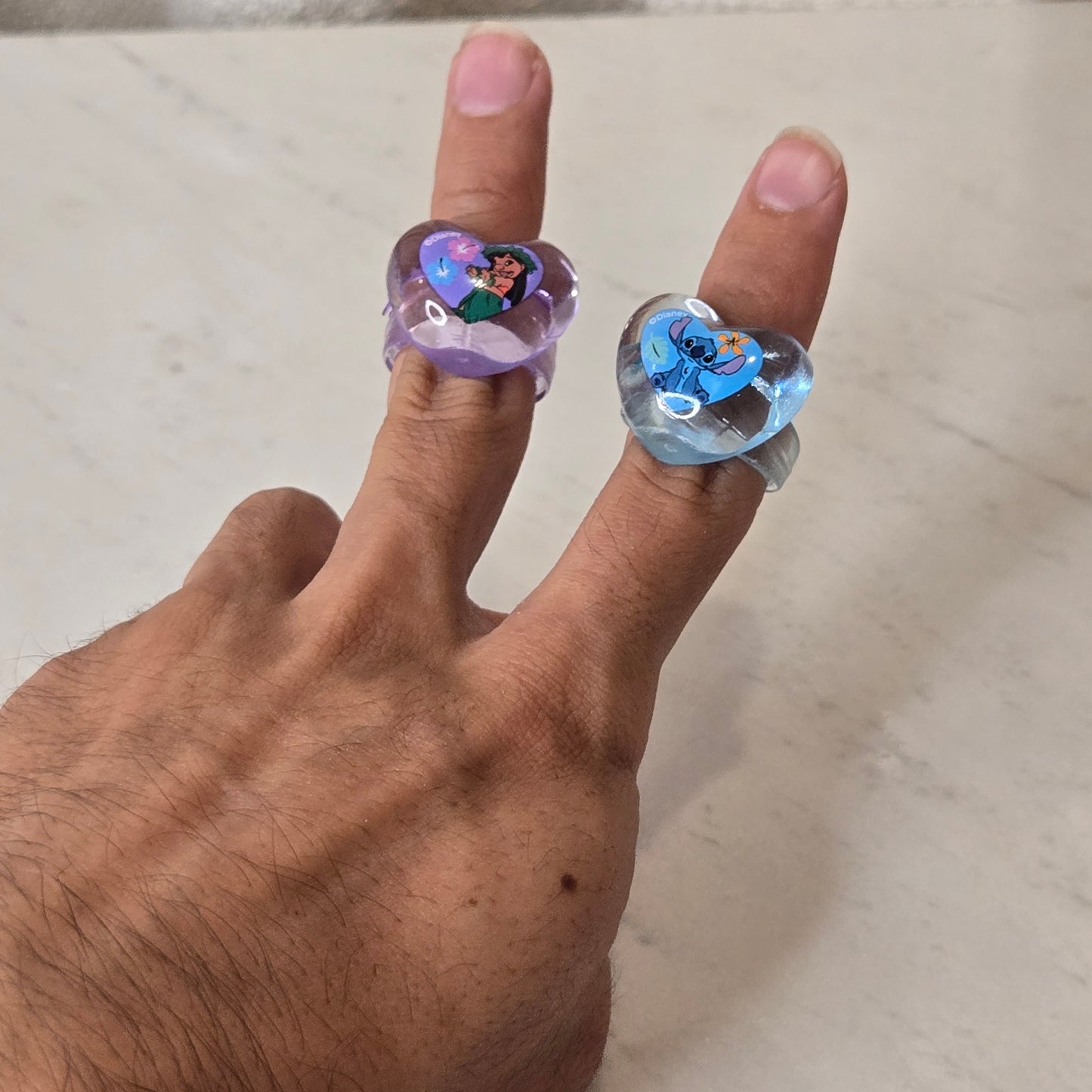blue and pink dog rings