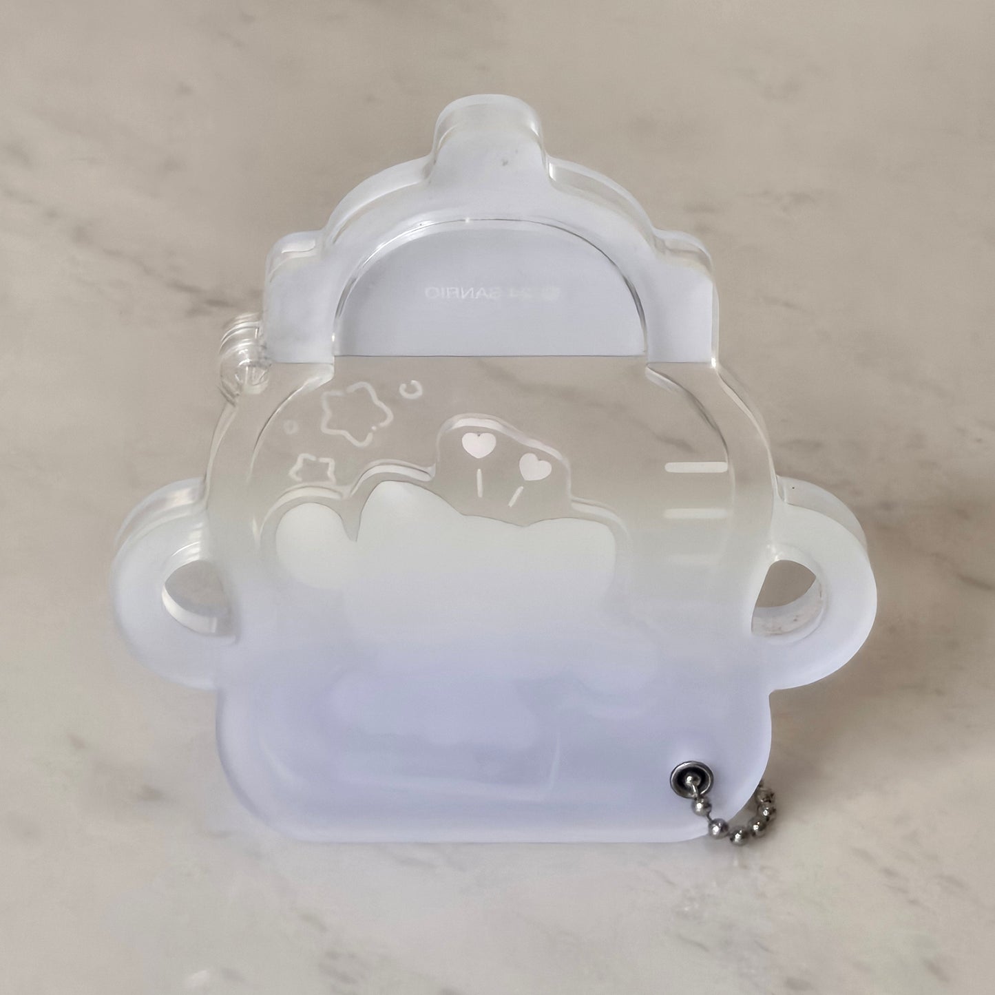 flying puppy baby bottle keychain