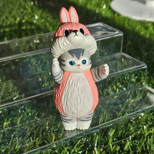 standing pink rabbit mofusand cat