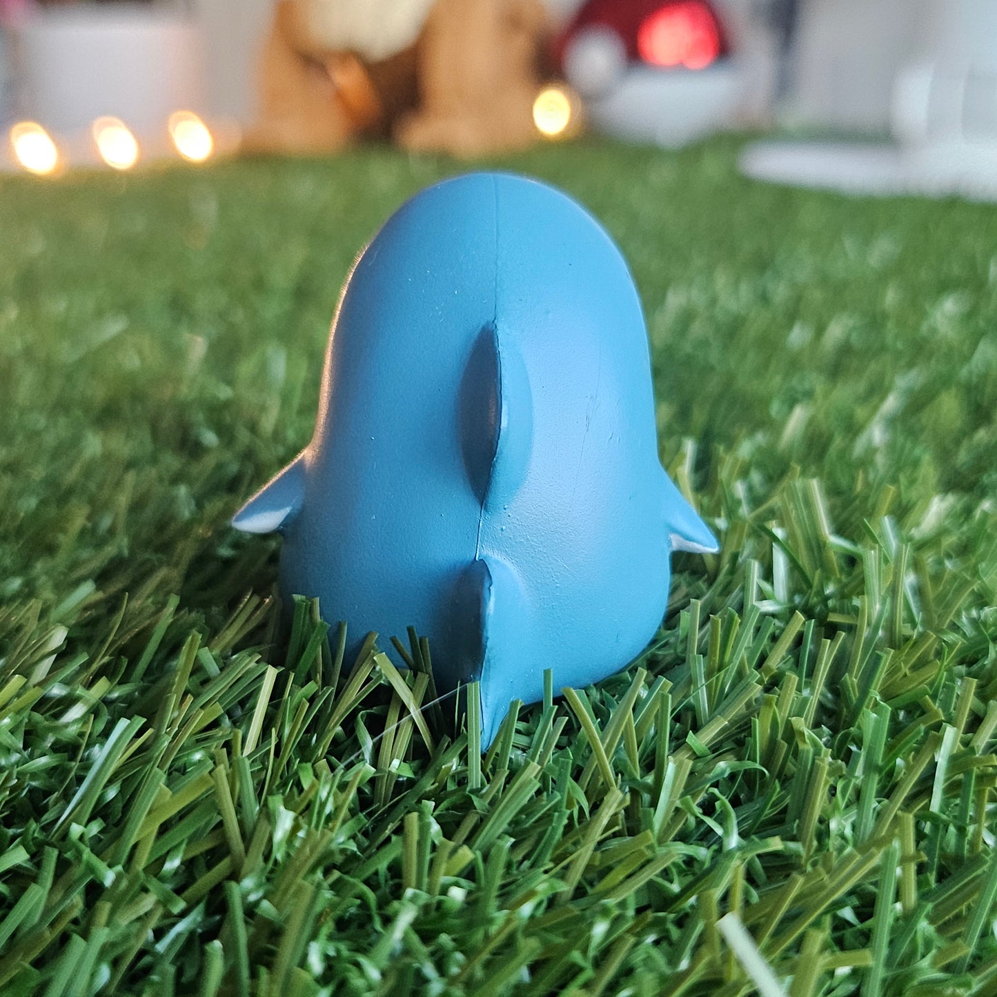 sitting blue shark mofusand cat