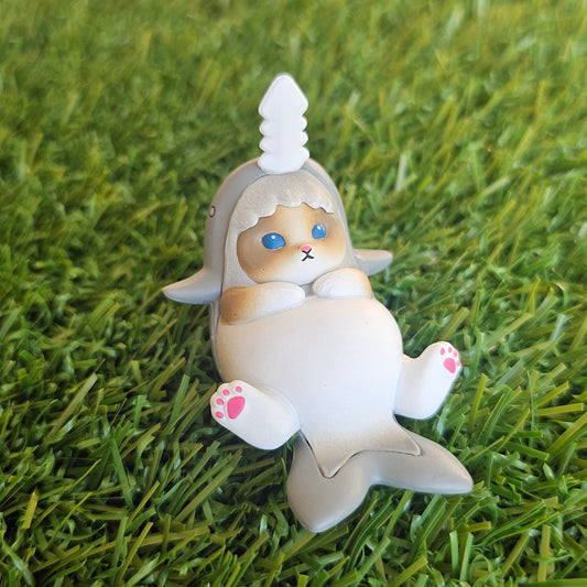 laying saw shark meow mofusand cat