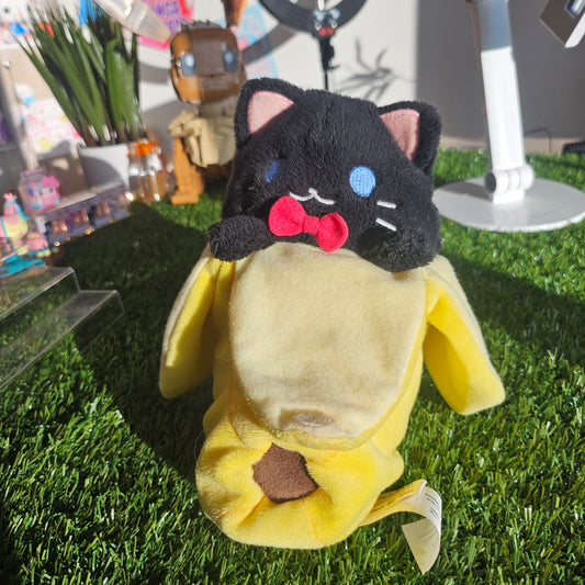 banana cat with bowtie plushie