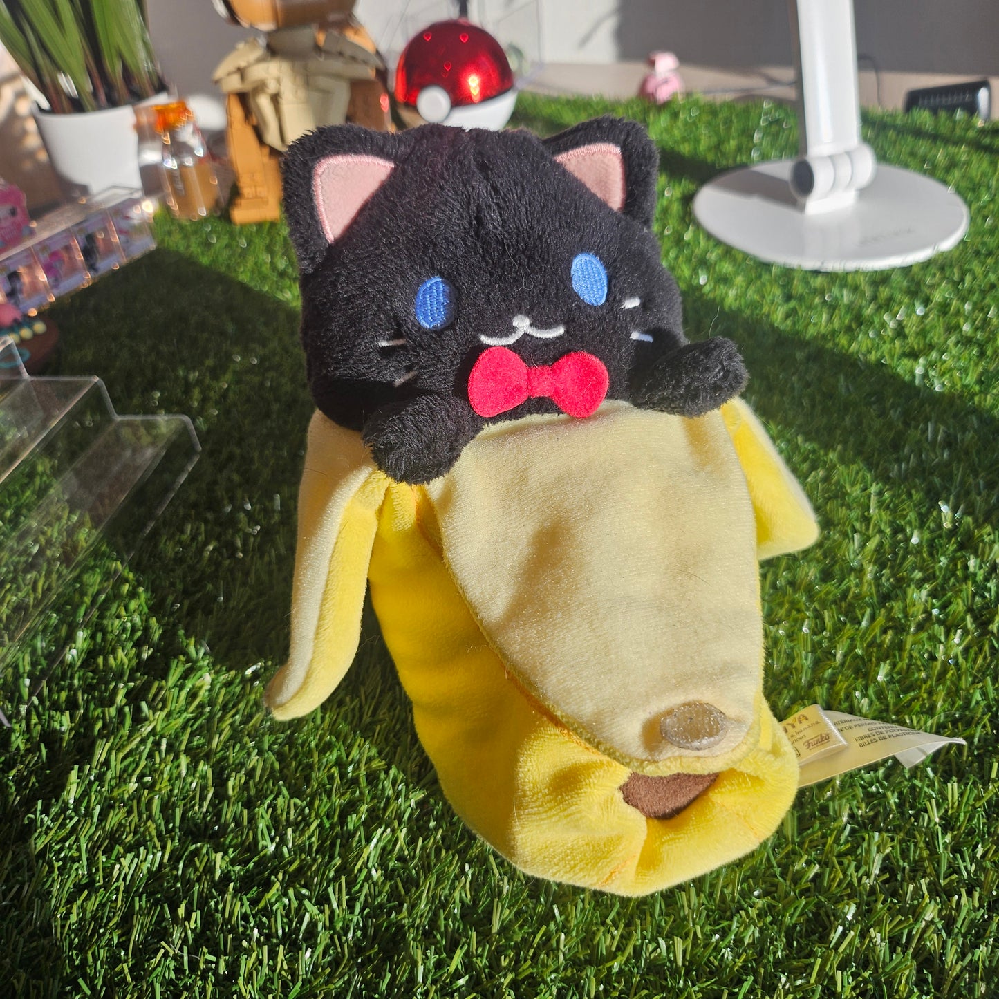 banana cat with bowtie plushie