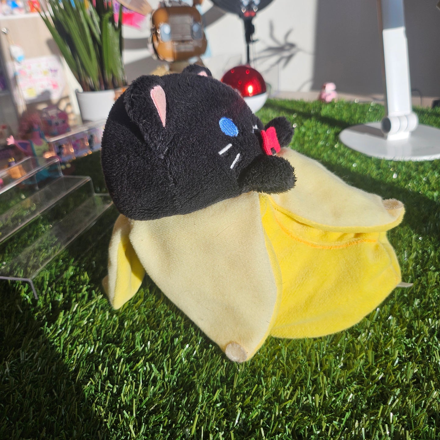 banana cat with bowtie plushie