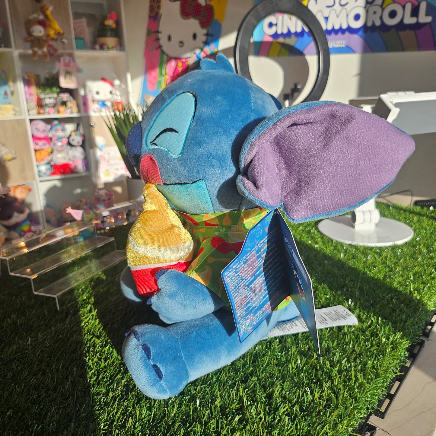 blue dog eating dole whip plushie