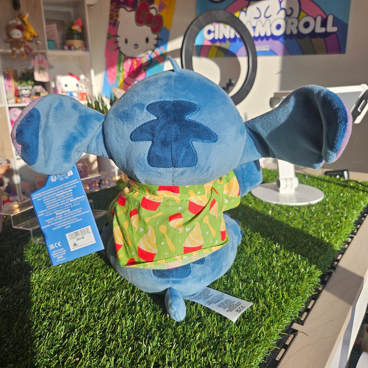 blue dog eating dole whip plushie