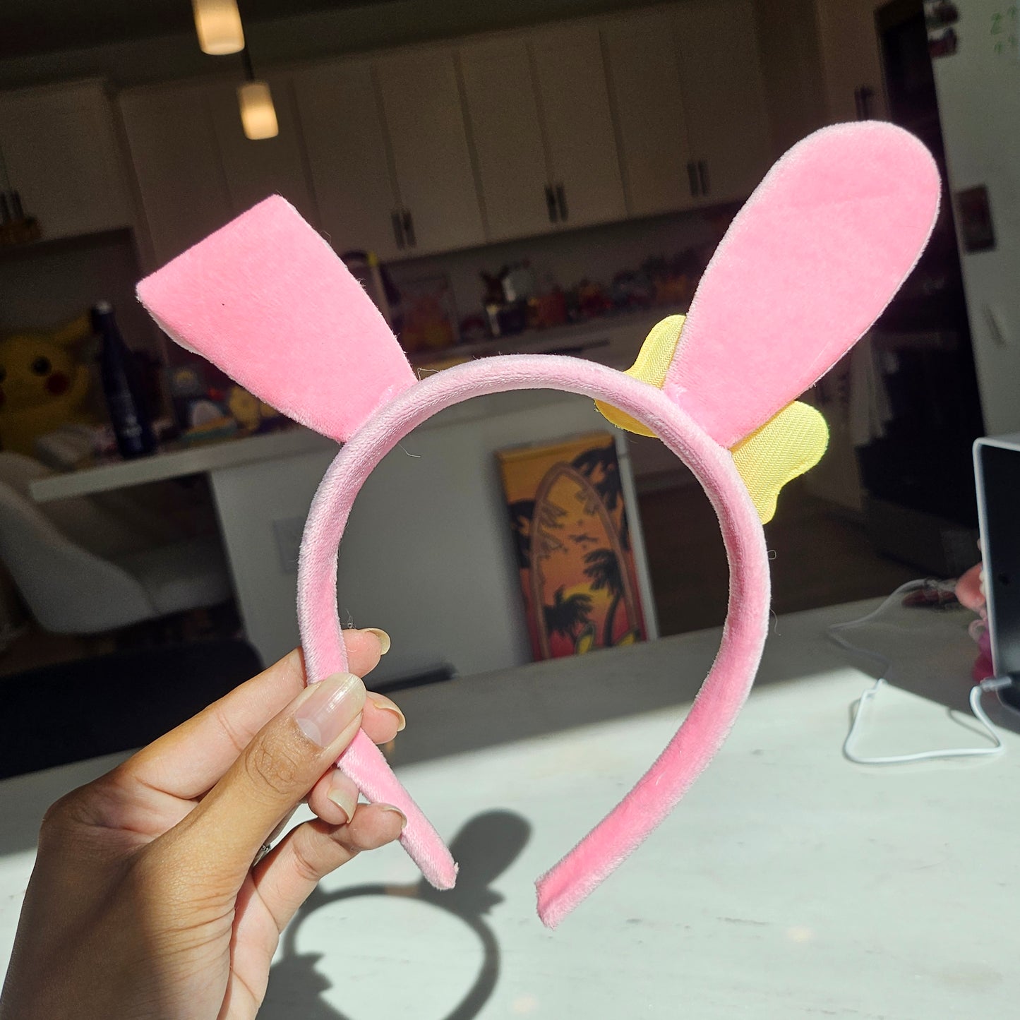 pink bunny headband