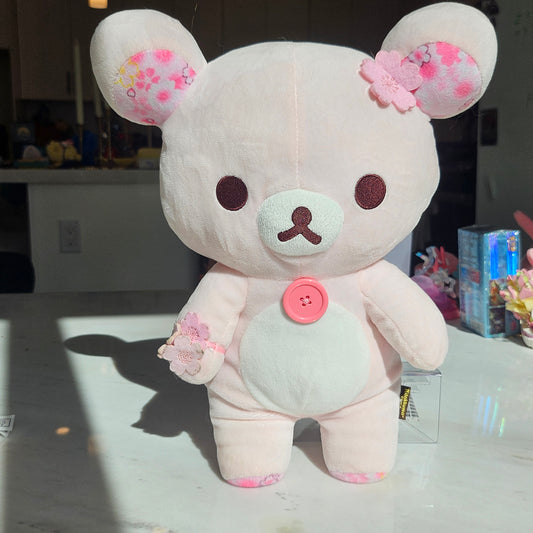 pink lazy bear plushie