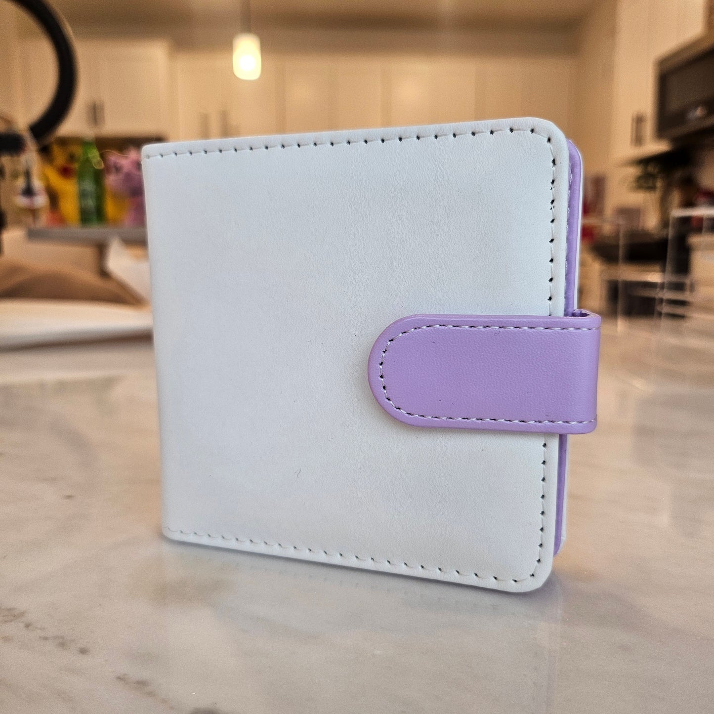 mini purple trading card binder