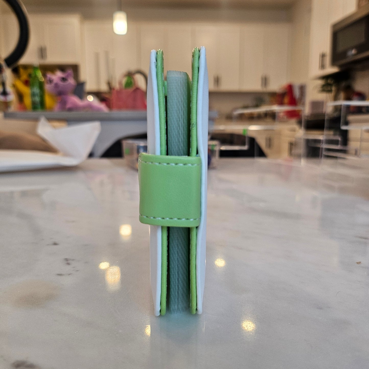 mini green trading card binder