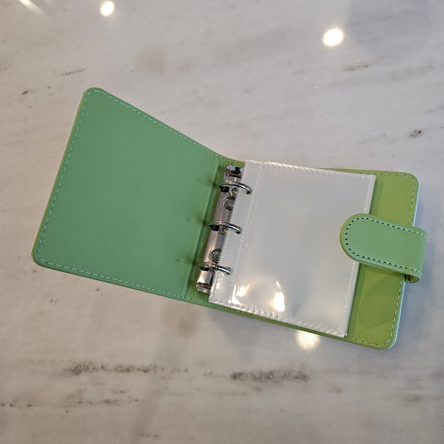 mini green trading card binder