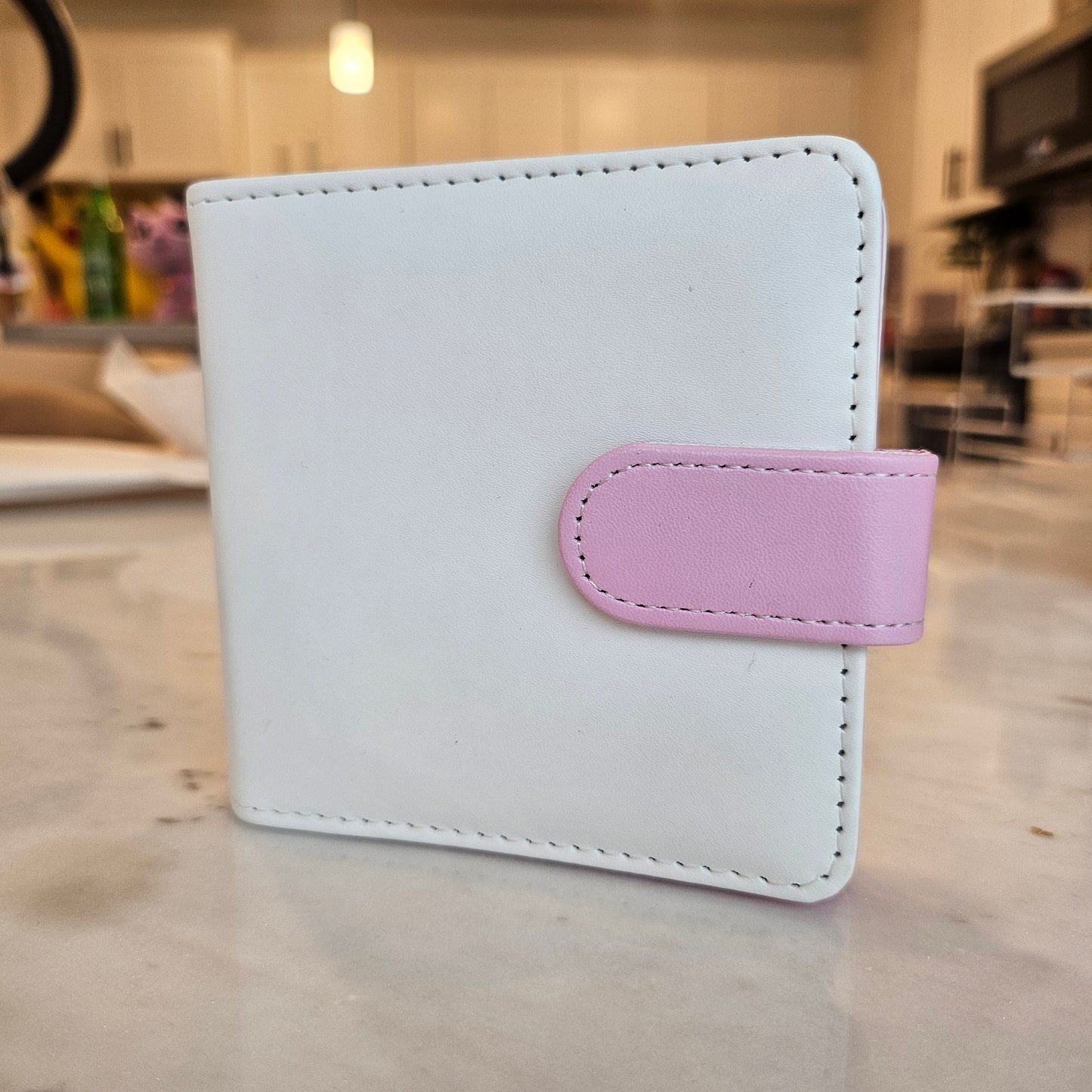 mini pink trading card binder