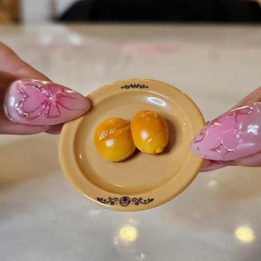 mini plate of bread rolls