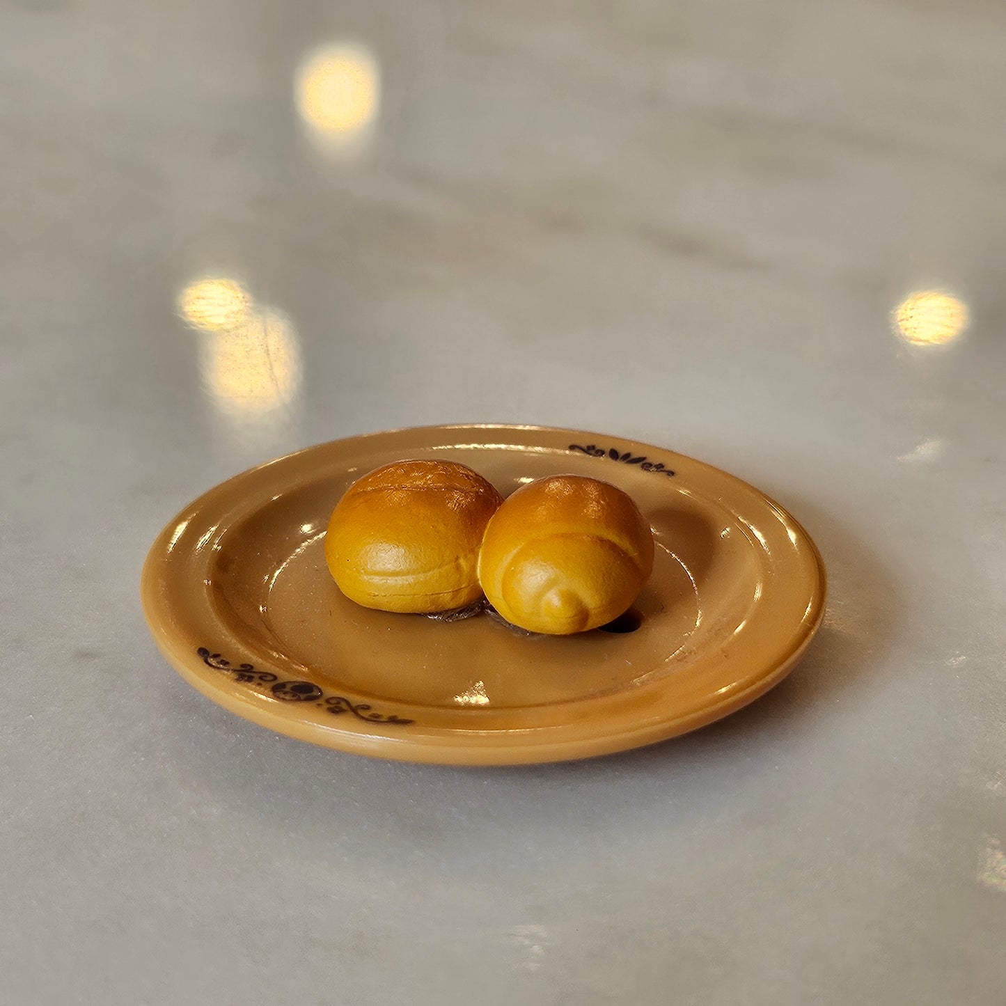 mini plate of bread rolls