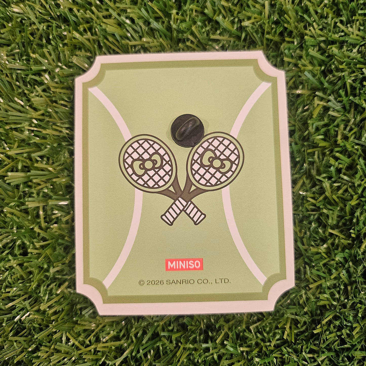 sporty dog tennis pin