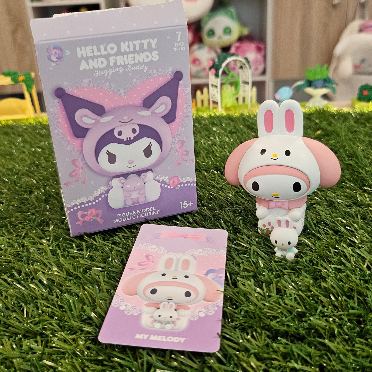 pink bunny with bunny figure