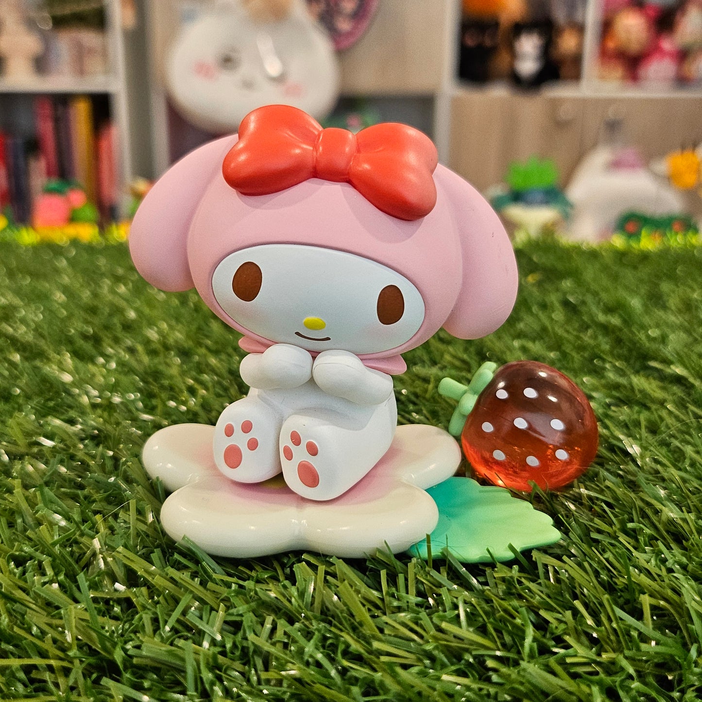 pink bunny strawberry figure
