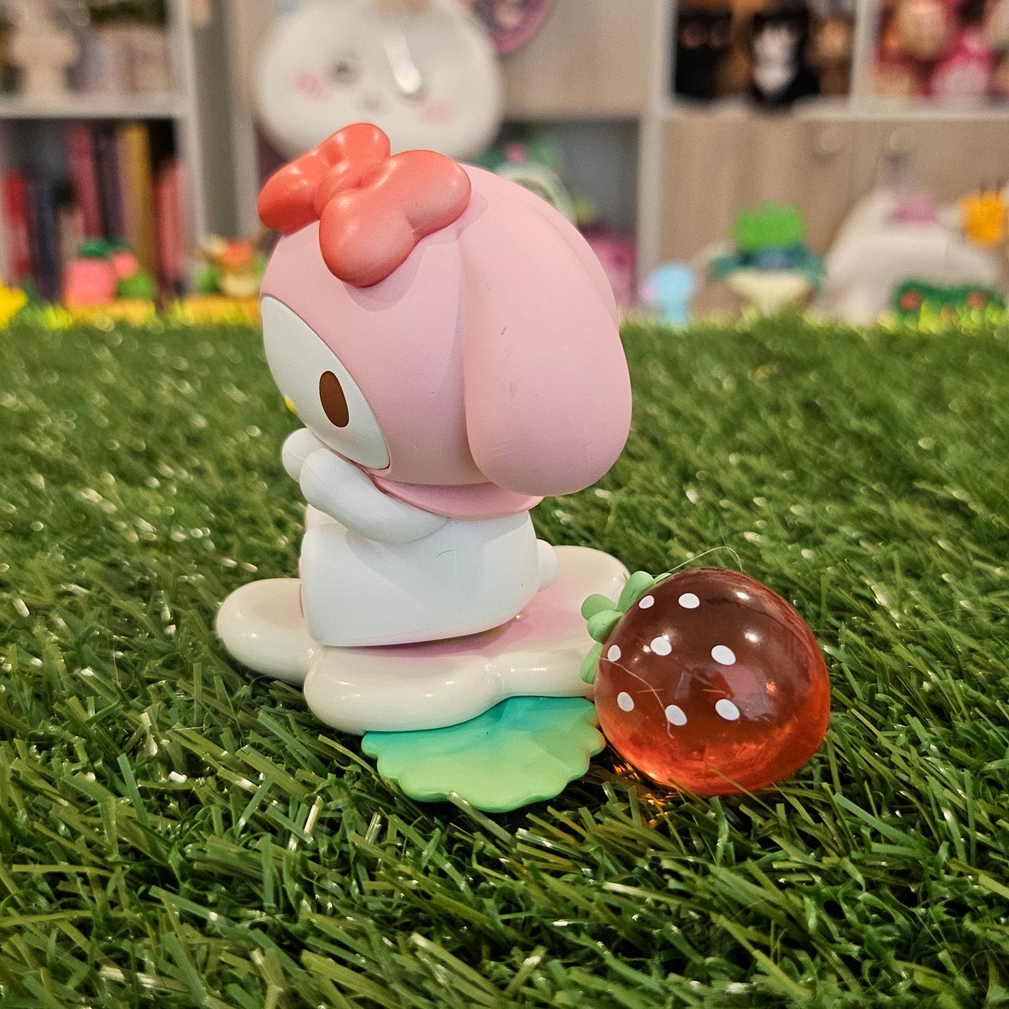 pink bunny strawberry figure