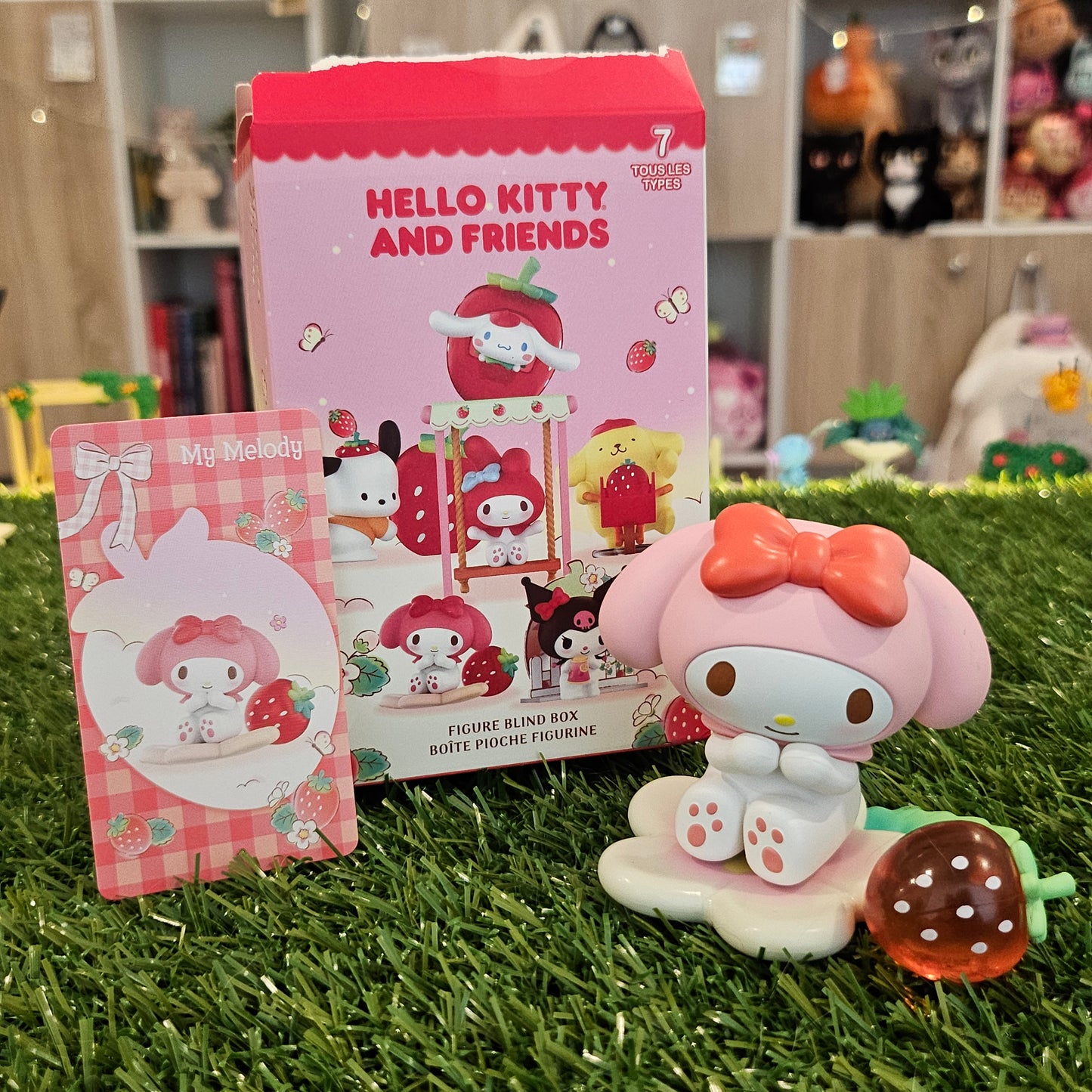 pink bunny strawberry figure