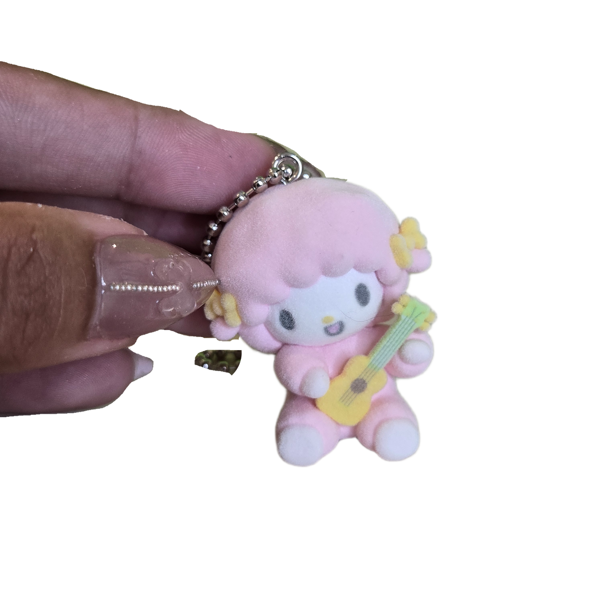 piano with ukulele flocked keychain