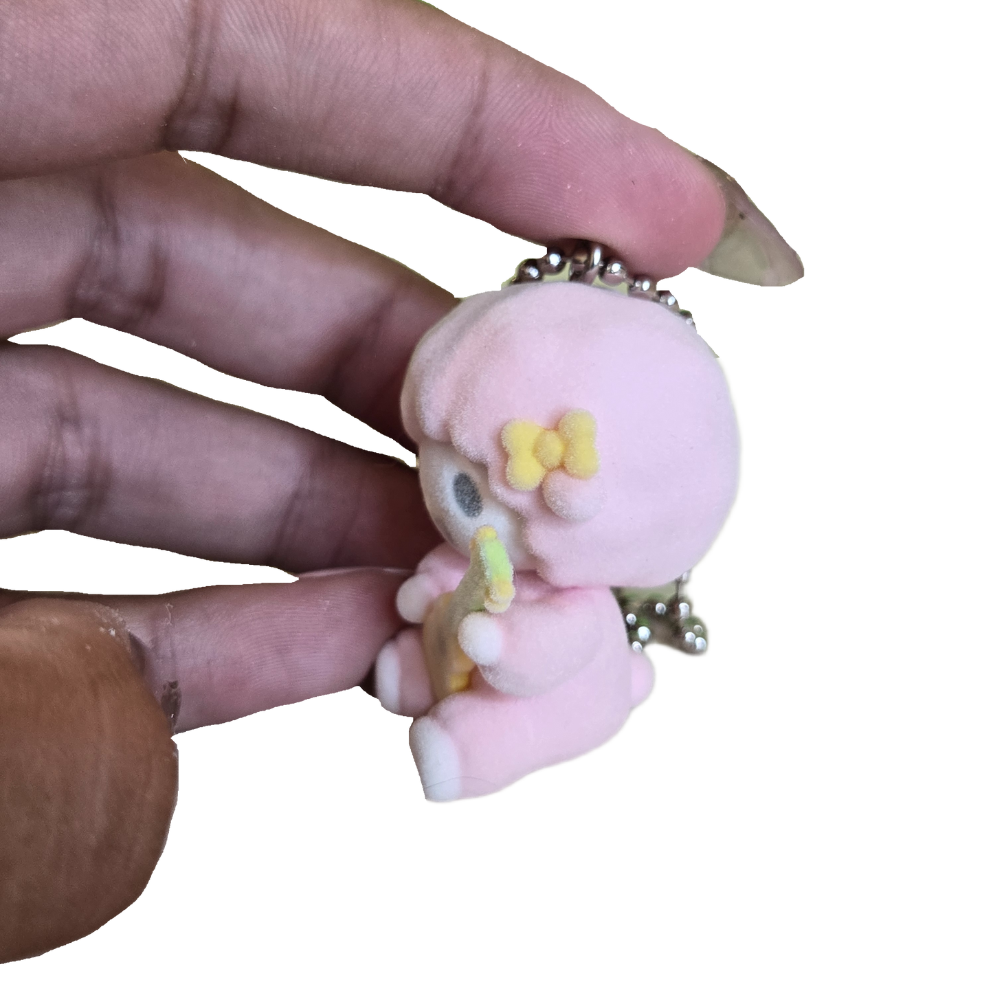 piano with ukulele flocked keychain